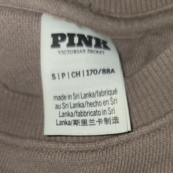 PINK Victoria's Secret Sweatshirt and Joggers Set. Toupe Dusty Pink. Ivy Fleece - Picture 7 of 7